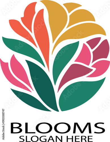 venezuela blooms logo icon vector white background .
