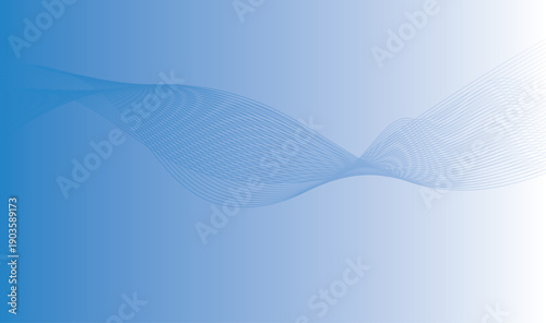 Abstract Fluid Wave Flow Design | Elegant Soft Blue Monochrome Wavy Lines with Layered Curves on White Background Vector Illustration 