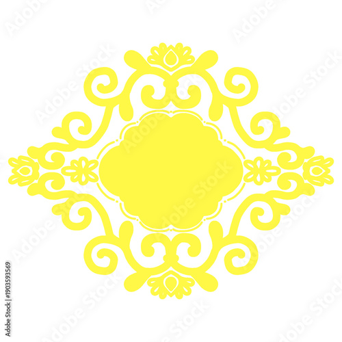 Luxurious yellow text box vector illustration