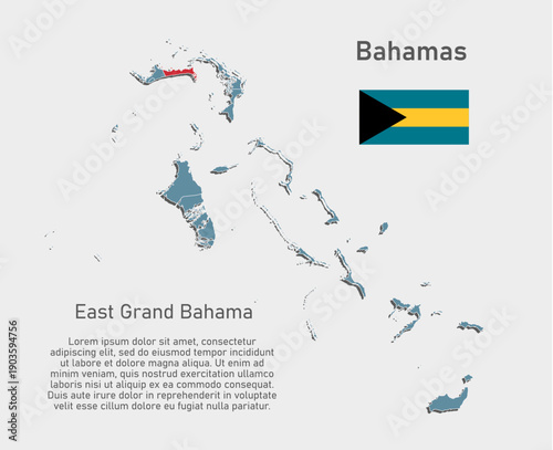 Vector map of Bahamas - East Grand Bahama District