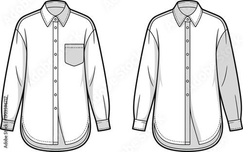 Two stylish white dress shirts for men in modern designs