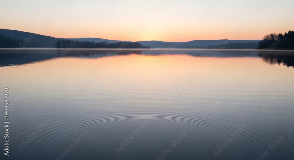 Obraz premium Serene Lake at Sunset with Reflections.