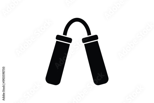 Hand gripper icon isolated on white background black forearm exerciser symbol for fitness and strength training
