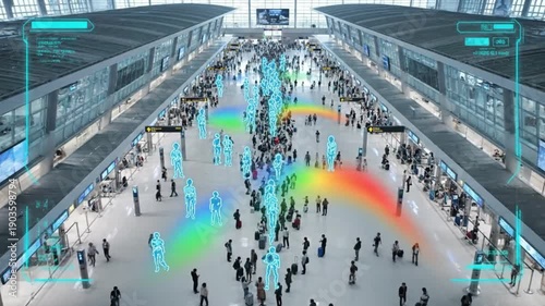 AI Crowd Surveillance and Heatmap Analytics in Busy Airport Terminal