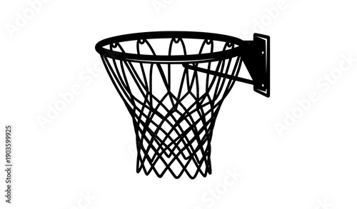 Basketball hoop silhouette vector sports emblem design