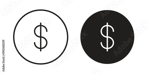 American dollar icon and symbol. Vector illustration.eps