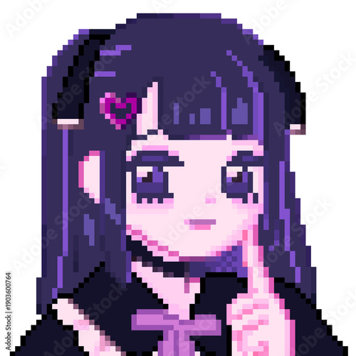 ドット絵, イラスト, 地雷系女子, レトロカラー