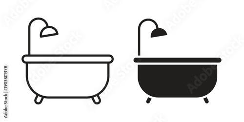 Bathtube icon and symbol. Vector illustration.eps