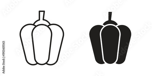 Bell pepper icon and symbol. Vector illustration.eps