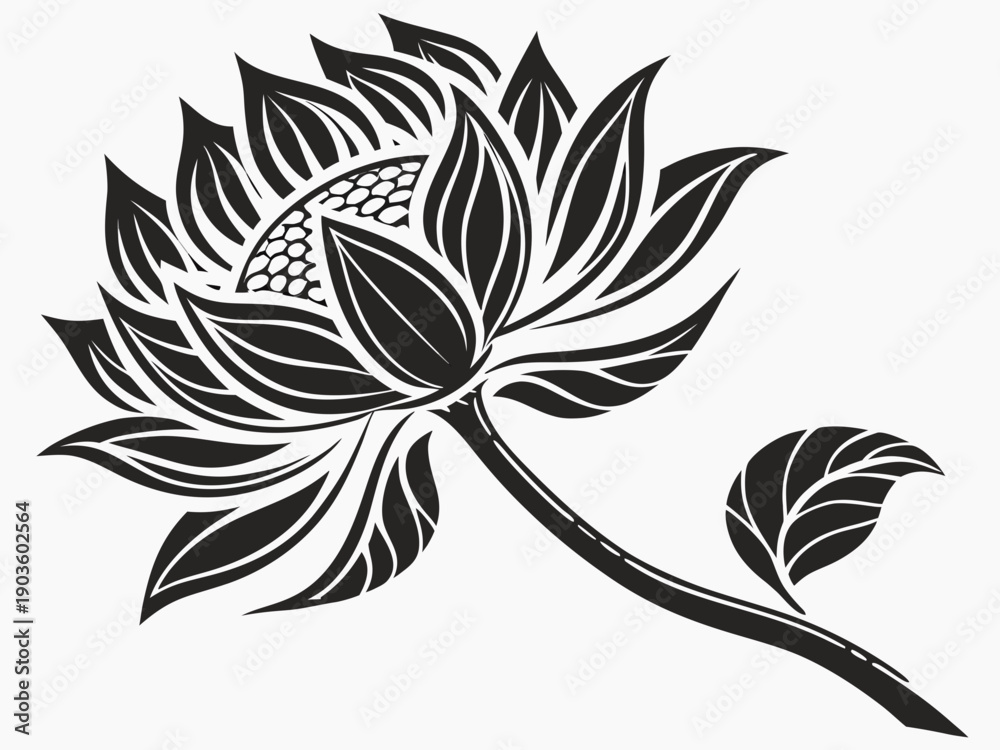 Obraz premium sunflower flower logo Black