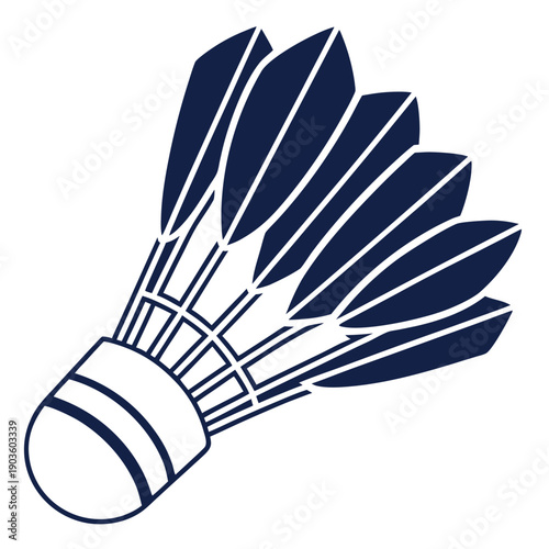 Blue and white of a badminton shuttlecock sports