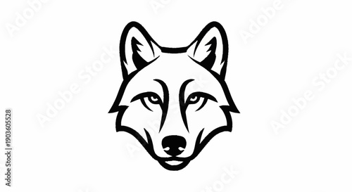 Stylized Wolf Head Illustration Minimalist Design.