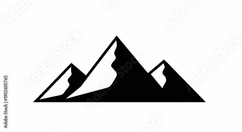 Stylized Mountain Peaks Silhouette Graphic Design.