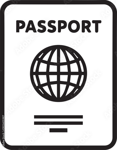 A minimalist illustration of a passport, symbolizing international travel and global mobility. Perfect for travel, visa applications, and global business concepts.