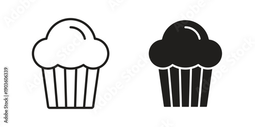 Cupcake muffin icon and symbol. Vector illustration.eps