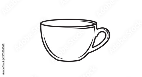 White ceramic cup with coffee and tea isolated on white background