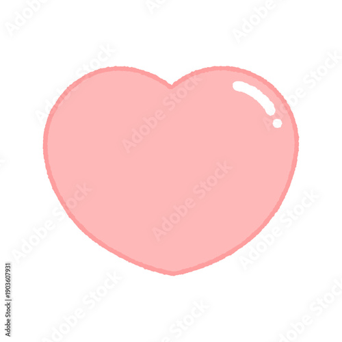 手描きのピンクのハートのイラスト素材 - 好き･気持ち･バレンタインデーのポップでかわいい装飾パーツ