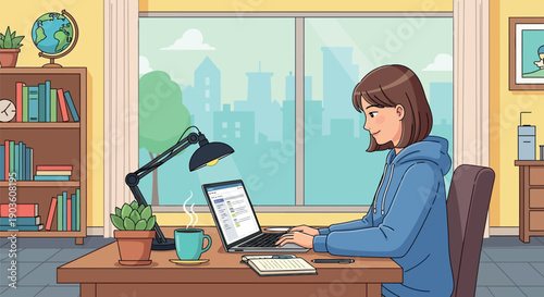 woman working on computer