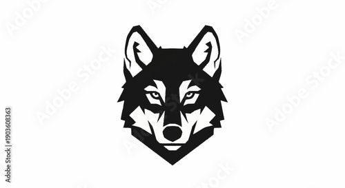 Stylized Wolf Head Logo Design Vector Art.