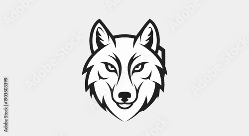Stylized Wolf Head Logo Design Vector Illustration.