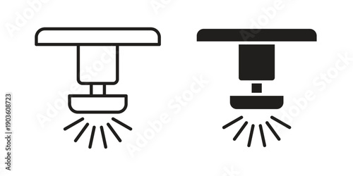 Fire sprinkler system icon and symbol. Vector illustration.eps