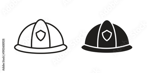 Firefighter helmet icon and symbol. Vector illustration.eps