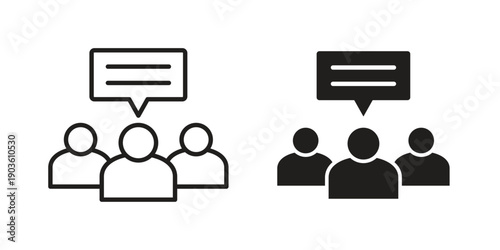 Group discussion icon and symbol. Vector illustration.eps