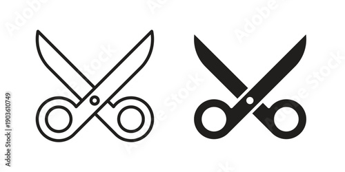 Hairdresser scissors icon and symbol. Vector illustration.eps