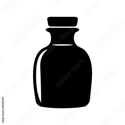 Silhouette of a vintage apothecary jar or potion bottle with a stopper