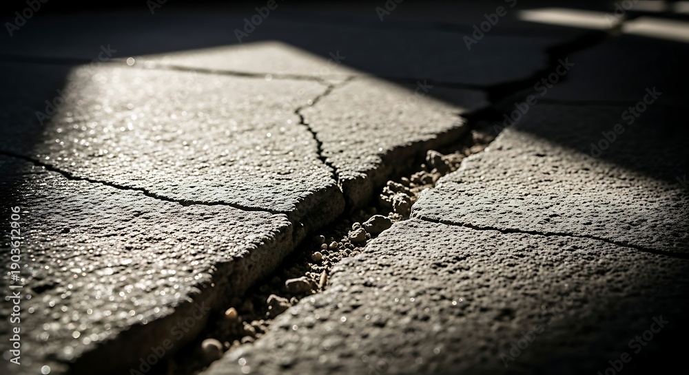 Obraz premium Cracked concrete surface with side light