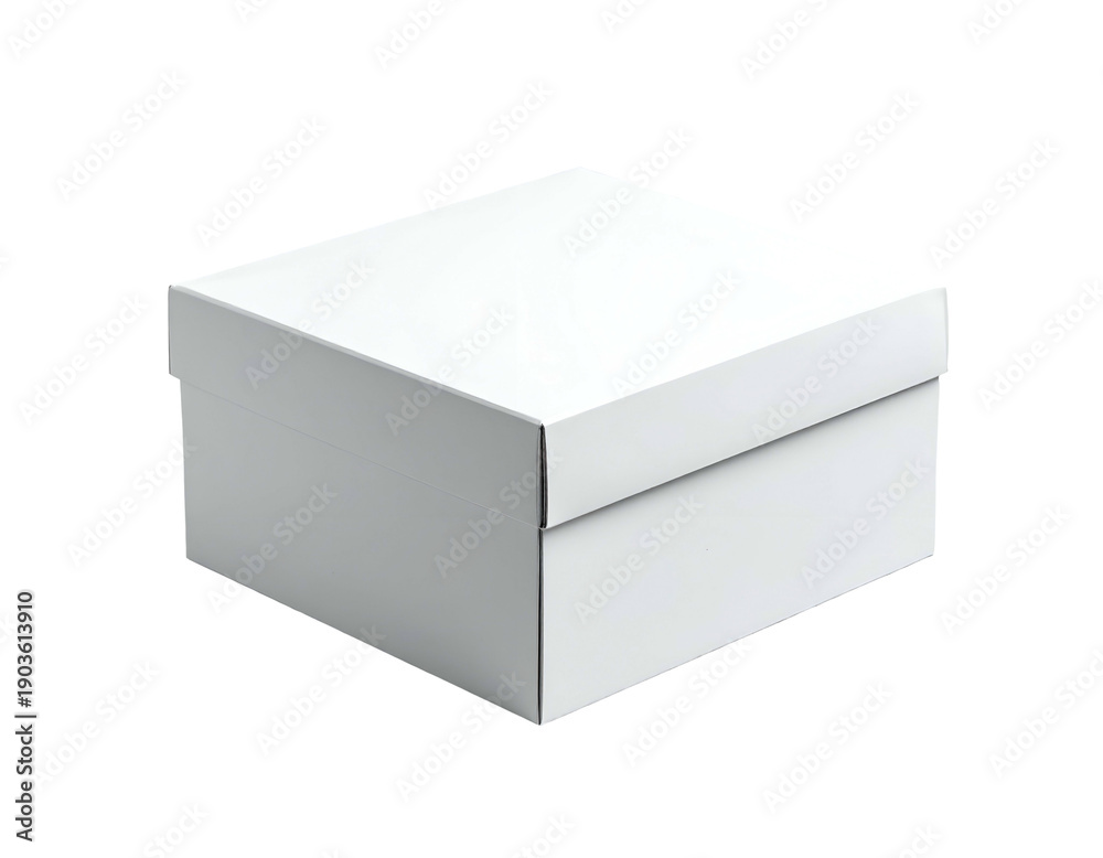 Naklejka premium A clean, closed, white rectangular box on a black background