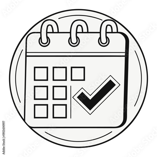 Flat design icon symbolizing a deadline or appointment, featuring a calendar and a clock for effective time organization and planning
