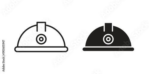 Miner helmet icon and symbol. Vector illustration.eps