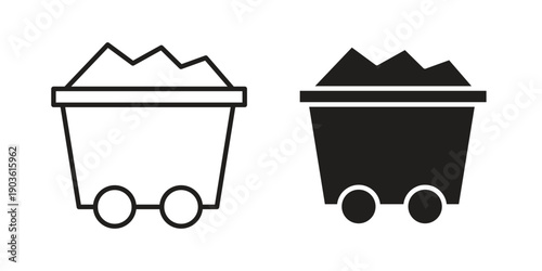 Mine wagon icon and symbol. Vector illustration.eps