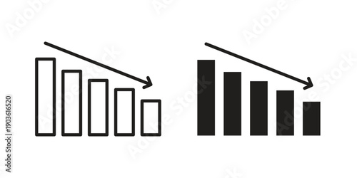 Negative trend icon and symbol. Vector illustration.eps