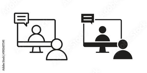 Online coaching icon and symbol. Vector illustration.eps
