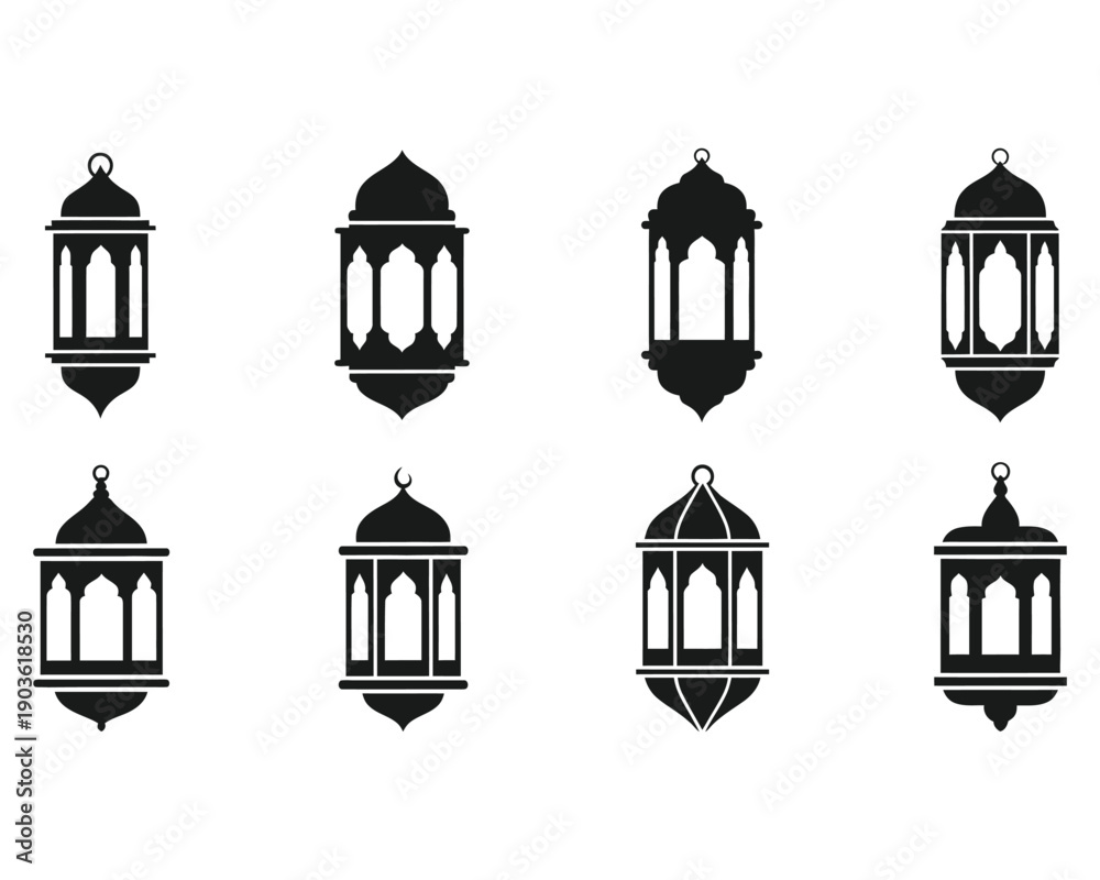 Fototapeta premium Collection of traditional lanterns with various designs