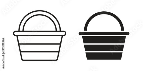 Picnic basket icon and symbol. Vector illustration.eps