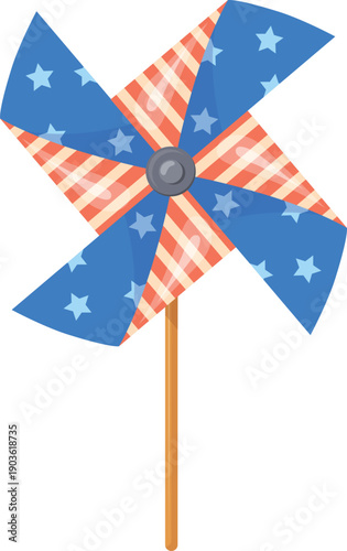 Holiday pinwheel. Fourth july festival wind spinner