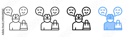 Consumer Behavior Icon Different Style Outline Collection Set 