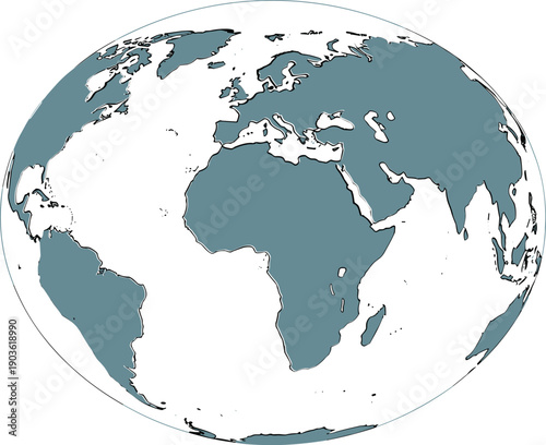 Stunning blue globe illustration with white continents