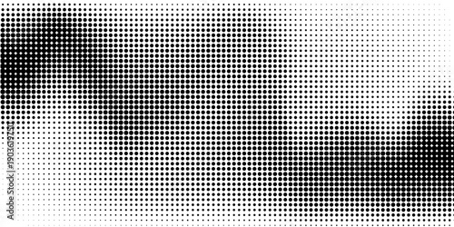 Monochrome halftone background with a gradient of dots creating a modern and minimalist design element EPS vector
