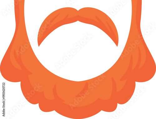 Old beard and mustaches. Orange celtic face hair