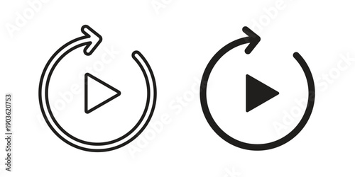 Replay icon and symbol. Vector illustration.eps
