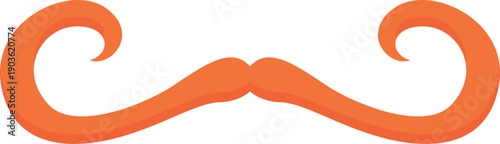 Vintage male whiskers. Elegant orange party accessory