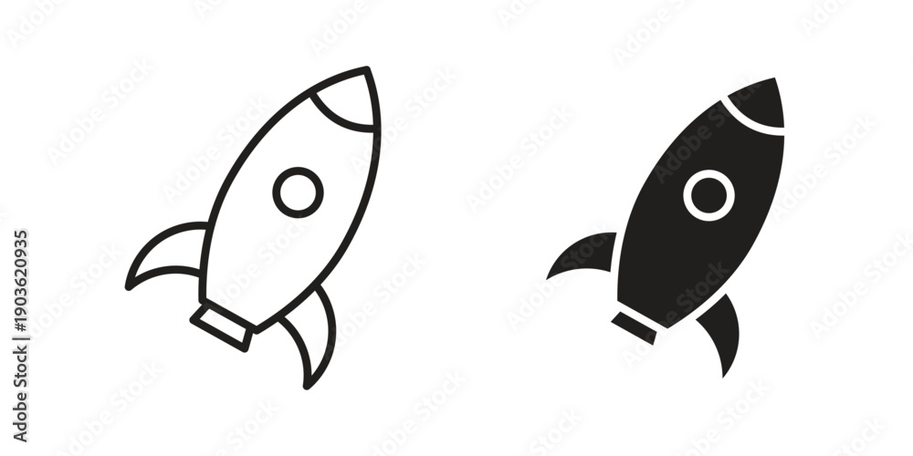 Fototapeta premium Rocket icon and symbol. Vector illustration.eps