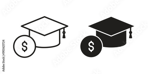 School fees icon and symbol. Vector illustration.eps