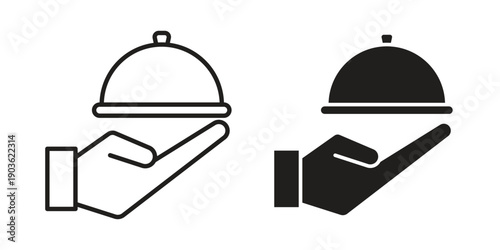 Serving food icon and symbol. Vector illustration.eps