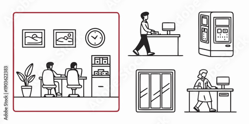 A diverse group of people working in a modern office environment with various amenities