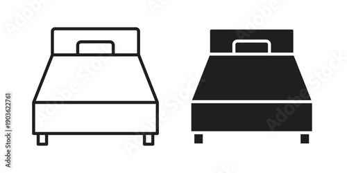 Single bed icon and symbol. Vector illustration.eps